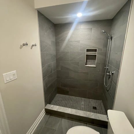 Completed walk-in shower renovation